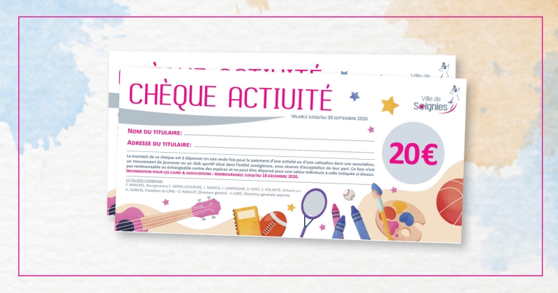 Pensez au ch�que �activit� !